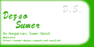 dezso sumer business card